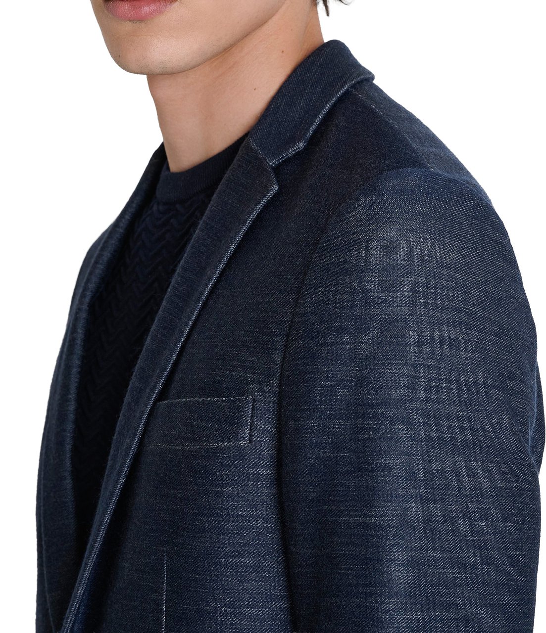 Antony Morato JACKET SLIM RAD IN KNIT STRETCH VISCOSE BLEND FABRIC Blauw