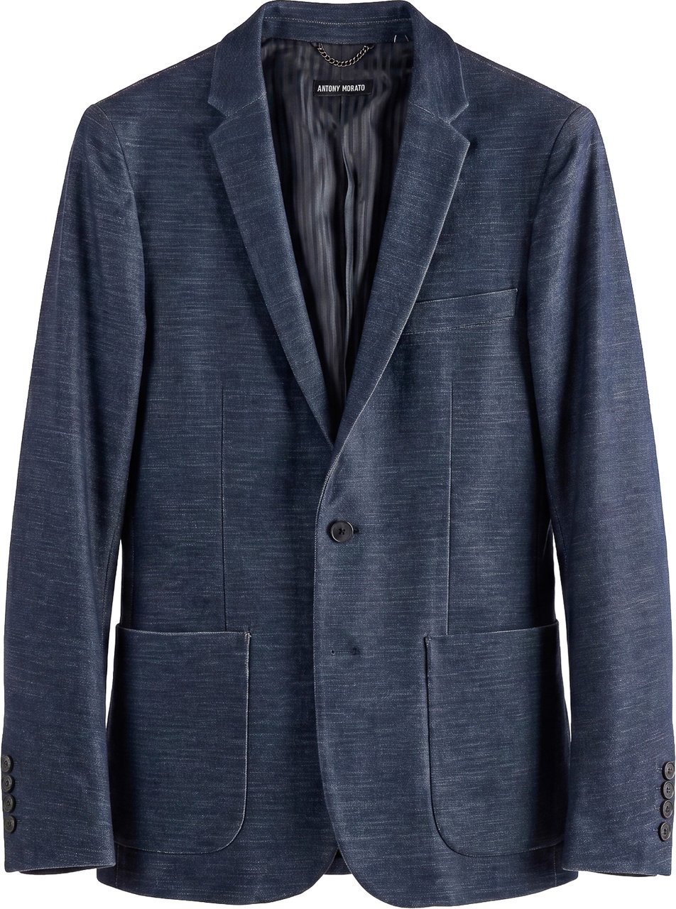 Antony Morato JACKET SLIM RAD IN KNIT STRETCH VISCOSE BLEND FABRIC Blauw