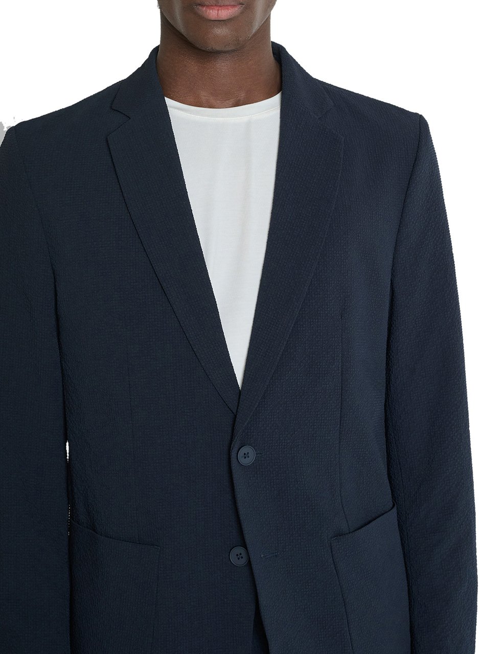 Antony Morato JACKET JULIE SLIM FIT IN SEERSUCKER FABRIC WITHOUT SHOULDERS PADDING Blauw