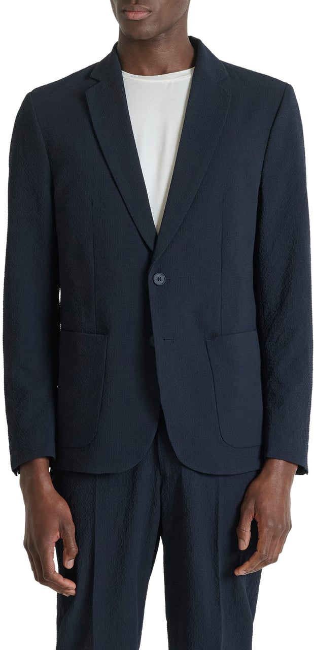 Antony Morato JACKET JULIE SLIM FIT IN SEERSUCKER FABRIC WITHOUT SHOULDERS PADDING Blauw