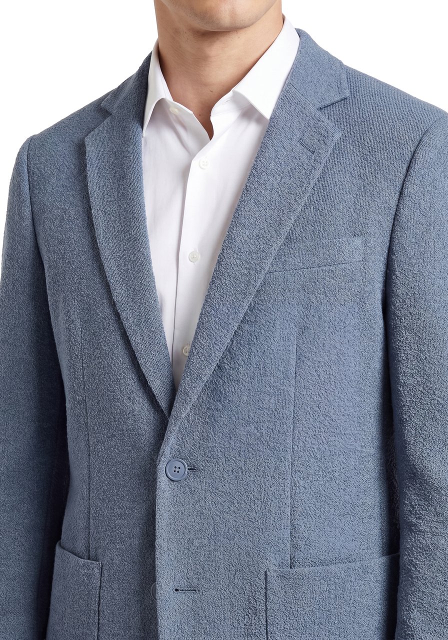 Antony Morato JACKET JULIE SLIM FIT IN SEERSUCKER FABRIC WITHOUT SHOULDERS PADDING Blauw