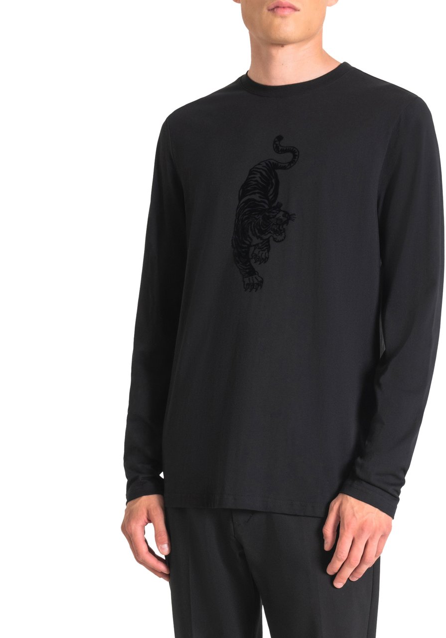 Antony Morato REGULAR FIT T-SHIRT WITH TIGER PRINT Zwart