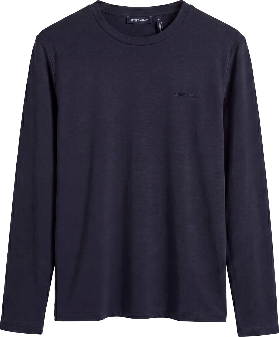 Antony Morato T-SHIRT SLIM FIT IN LYOCELL BLEND  FABRIC WITH PRINT ON HEART Blauw