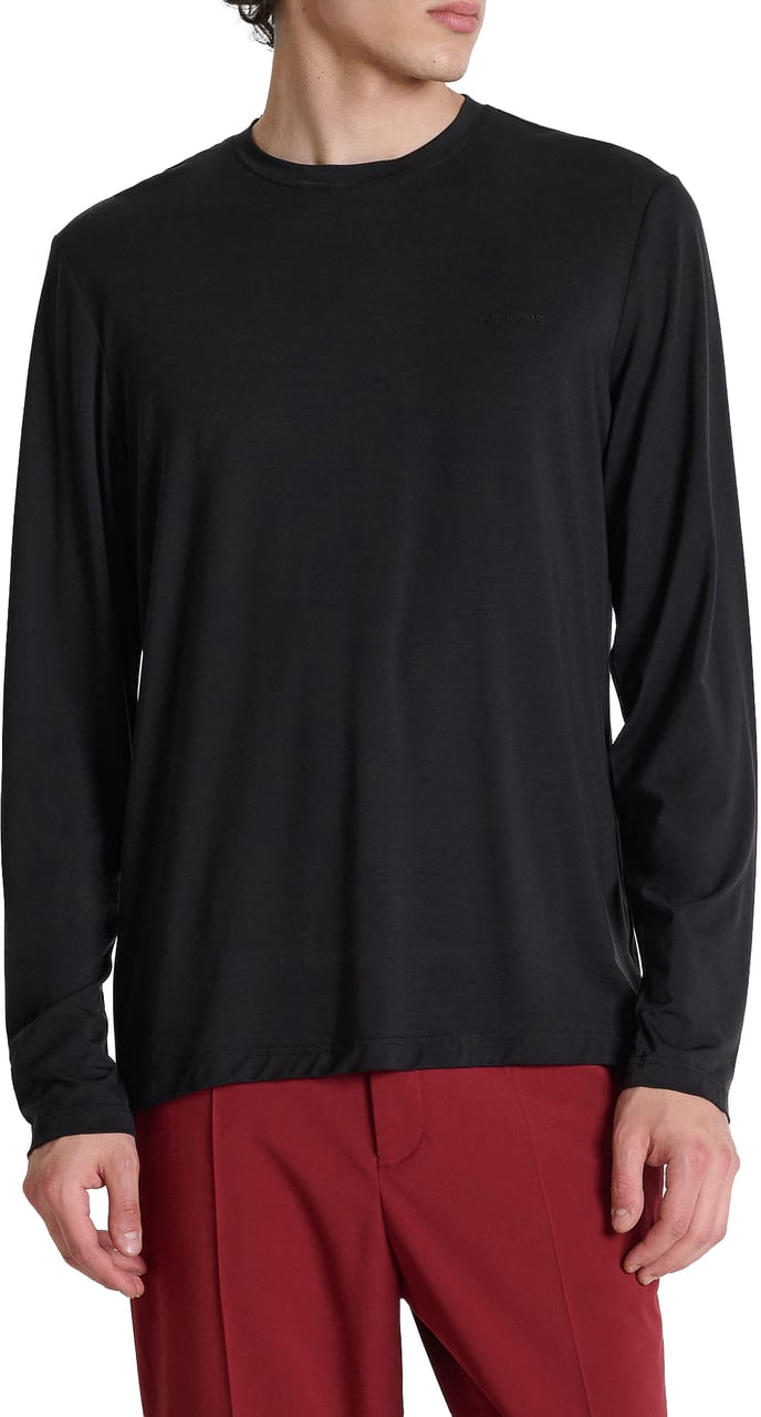 Antony Morato T-SHIRT SLIM FIT IN LYOCELL BLEND  FABRIC WITH PRINT ON HEART Zwart