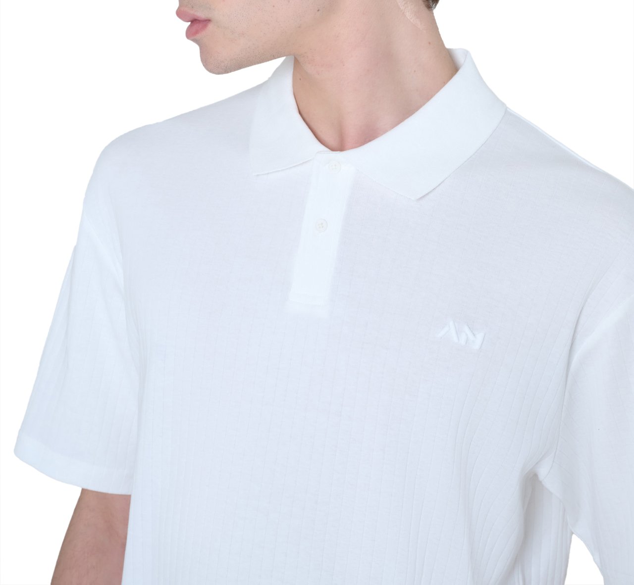 Antony Morato POLO RELAXED FIT IN DOBBY COTTON FABRIC STIPES MOTIF WITH EMBROIDERED LOGO Beige