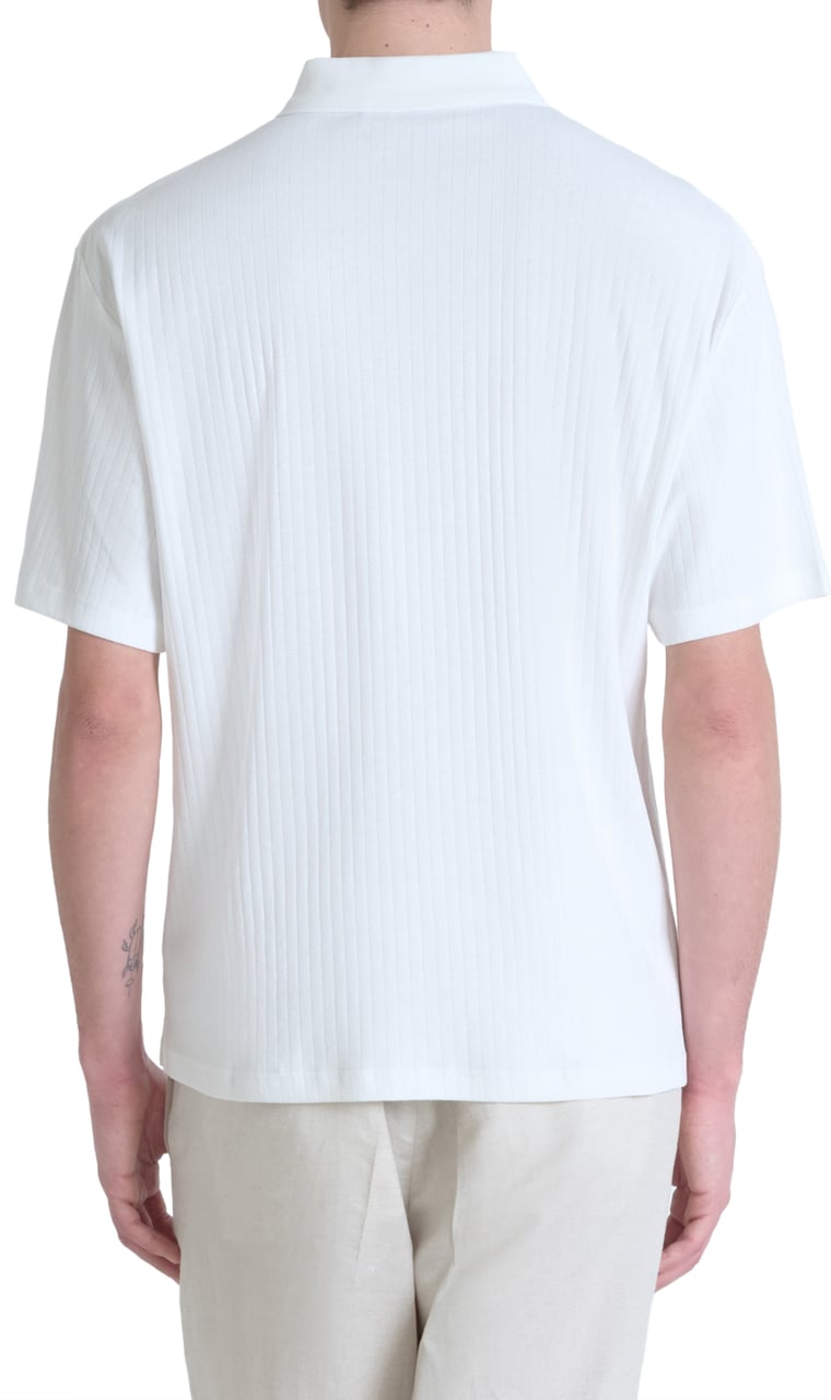 Antony Morato POLO RELAXED FIT IN DOBBY COTTON FABRIC STIPES MOTIF WITH EMBROIDERED LOGO Beige