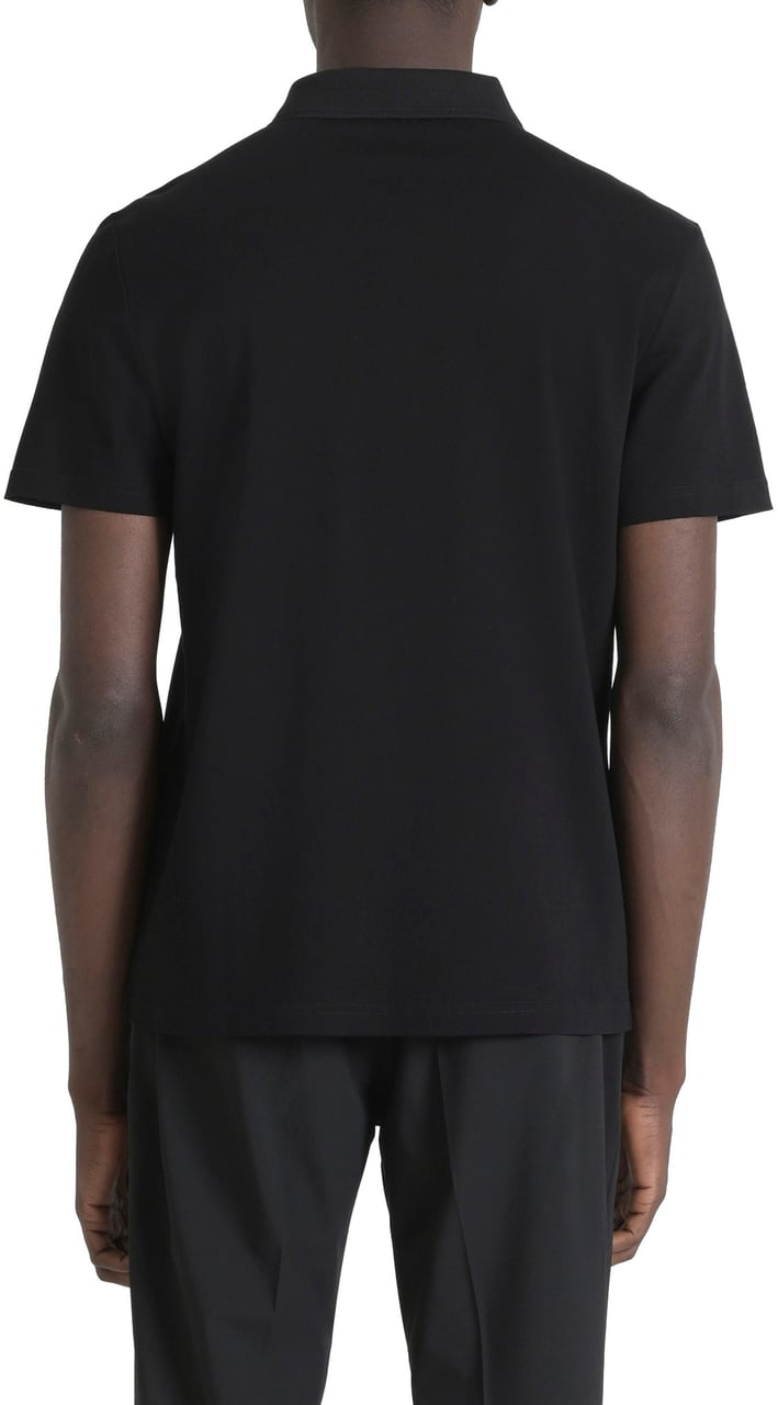Antony Morato POLO REGULAR FIT IN MERCERIZED PIQUET COTTON FABRIC WITH METAL BADGE ON RUBBER PATCH Zwart
