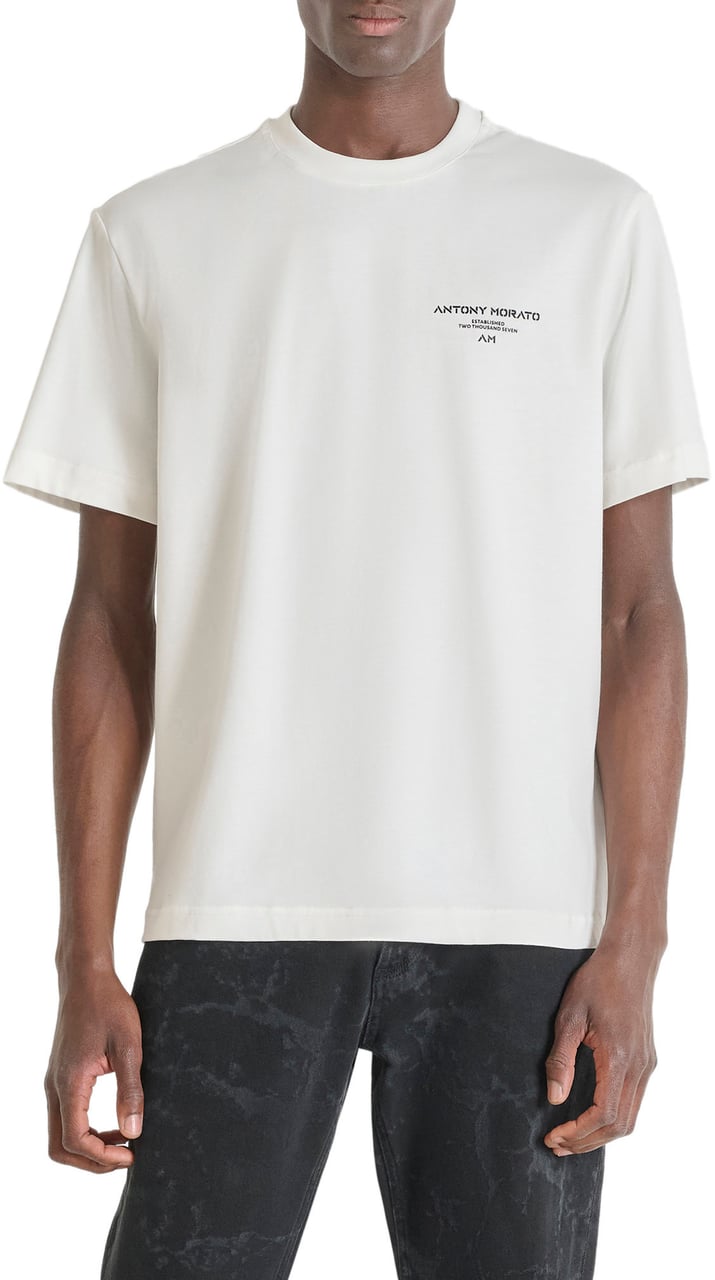 Antony Morato T-SHIRT RELAXED FIT IN JERSEY COTTON FABRIC WITH PRINT Beige