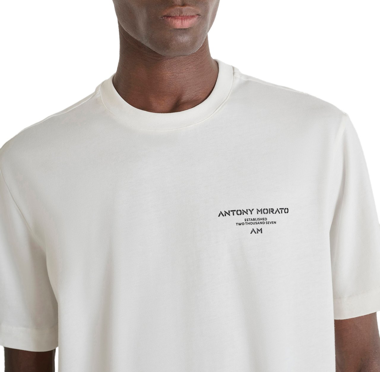 Antony Morato T-SHIRT RELAXED FIT IN JERSEY COTTON FABRIC WITH PRINT Beige