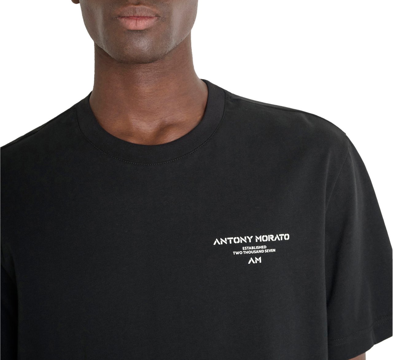 Antony Morato T-SHIRT RELAXED FIT IN JERSEY COTTON FABRIC WITH PRINT Zwart
