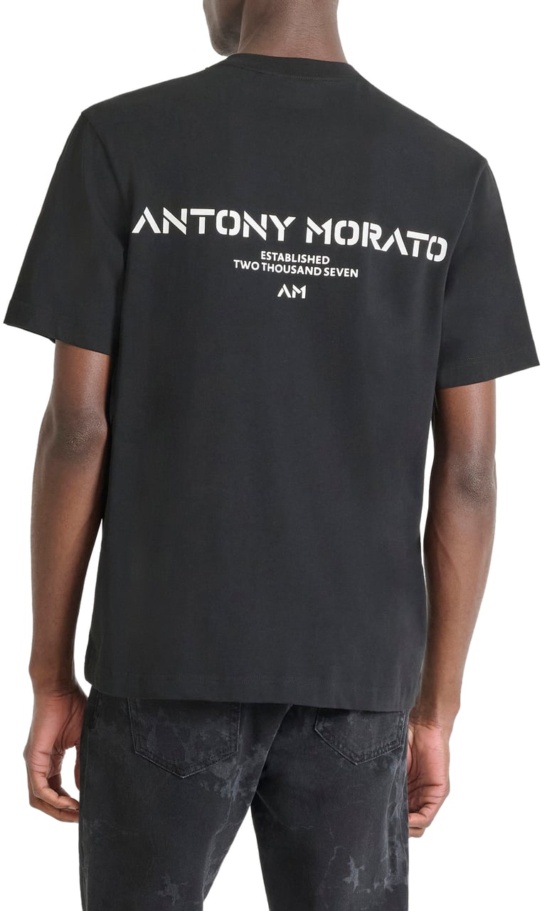 Antony Morato T-SHIRT RELAXED FIT IN JERSEY COTTON FABRIC WITH PRINT Zwart