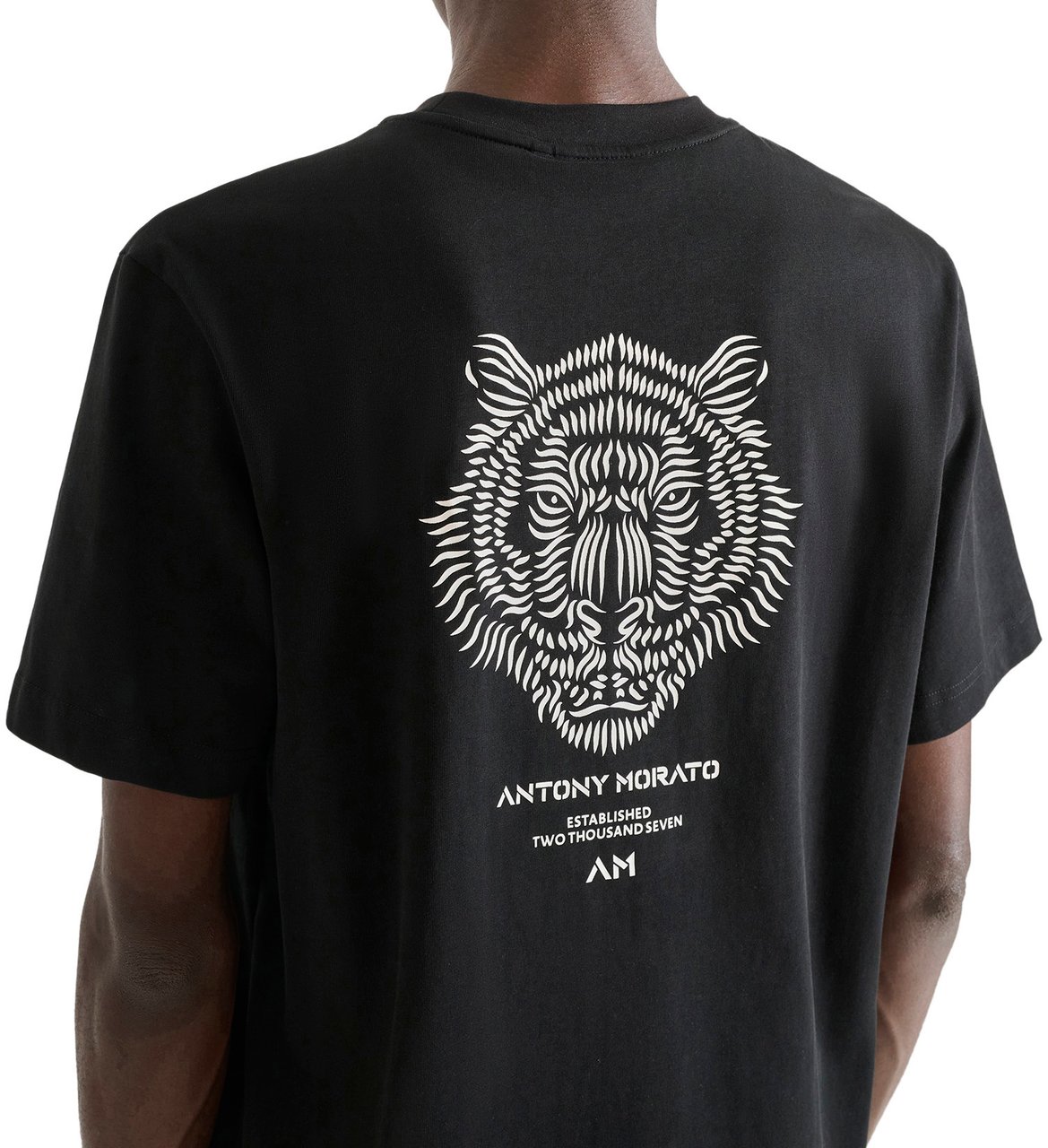 Antony Morato T-SHIRT RELAXED FIT IN JERSEY COTTON FABRIC WITH RUBBER INJECTION LOGO PRINT Zwart