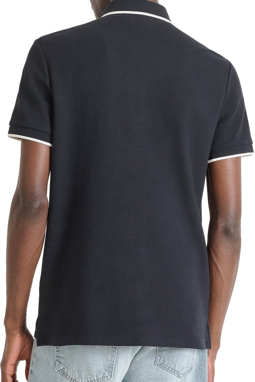 Antony Morato POLO REGULAR FIT IN MERCERIZED PIQUET COTTON FABRIC WITH FLOCK PRINT Blauw