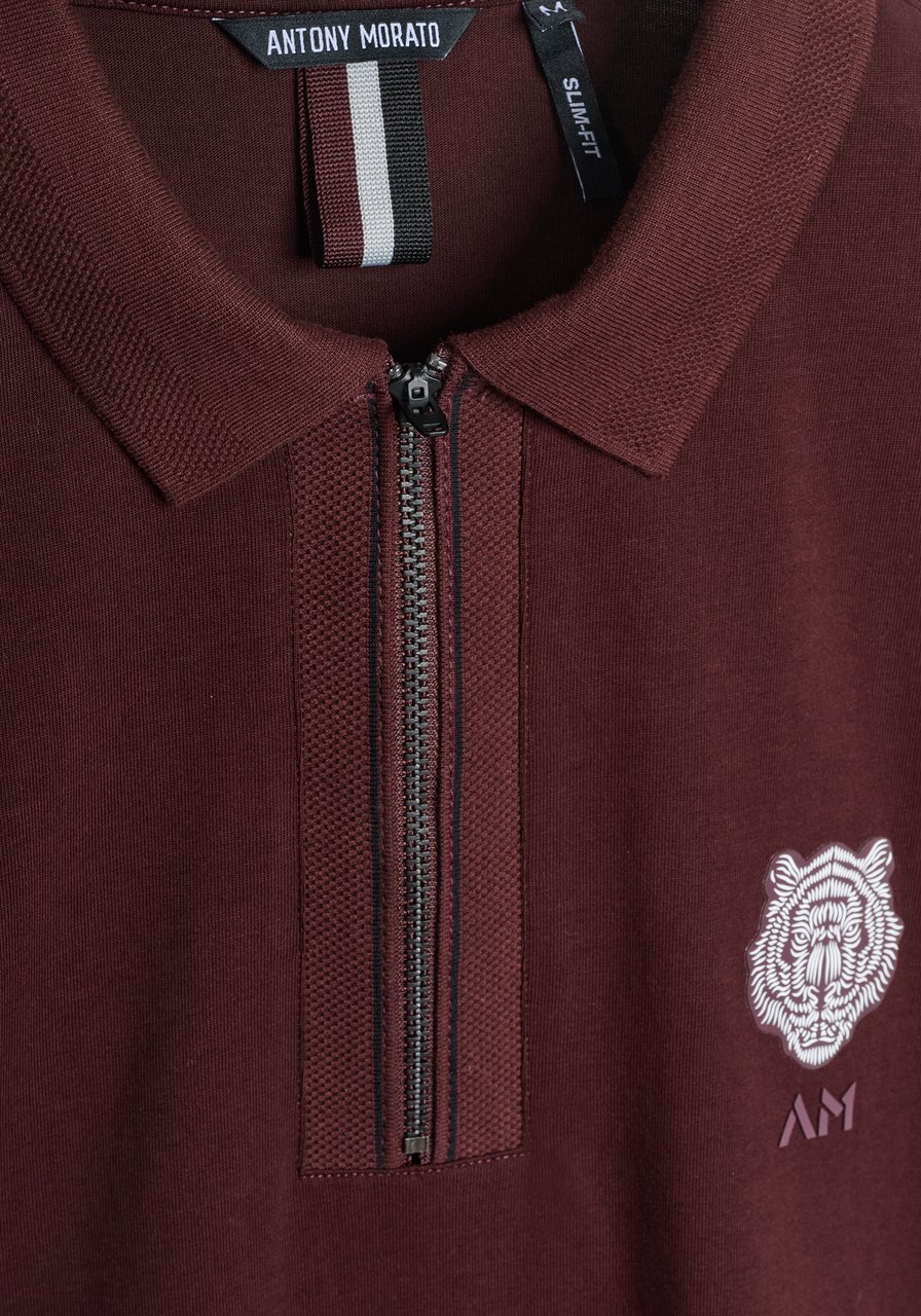 Antony Morato T-SHIRT SLIM FIT IN JERSEY COTTON FABRIC WITH RUBBER INJECTION PRINT PATCH EFFECT Rood