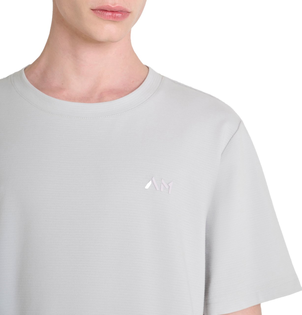 Antony Morato T-SHIRT RELAXED FIT IN DOBBY JERSEY FABRIC WITH EMBROIDERED LOGO Wit