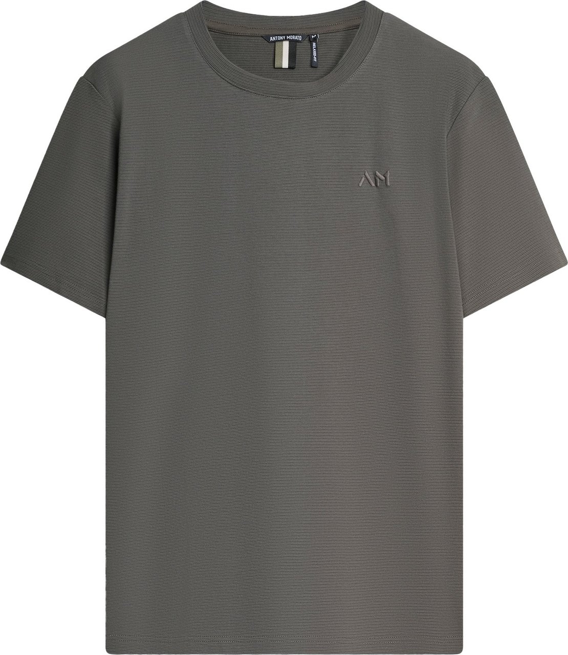 Antony Morato T-SHIRT RELAXED FIT IN DOBBY JERSEY FABRIC WITH EMBROIDERED LOGO Groen