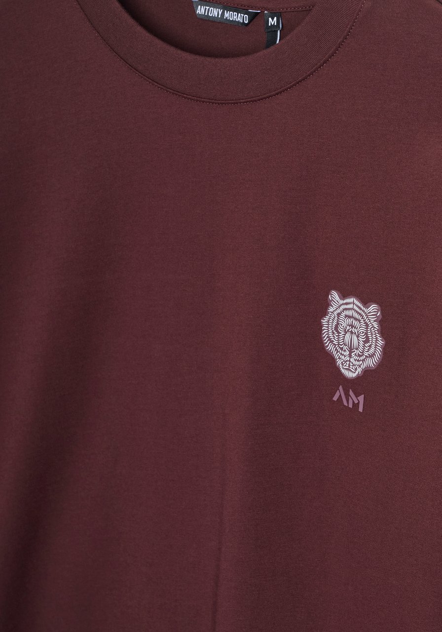 Antony Morato T-SHIRT SLIM FIT IN JERSEY COTTON FABRIC WITH RUBBER INJECTION LOGO PRINT PATCH EFFECT Rood