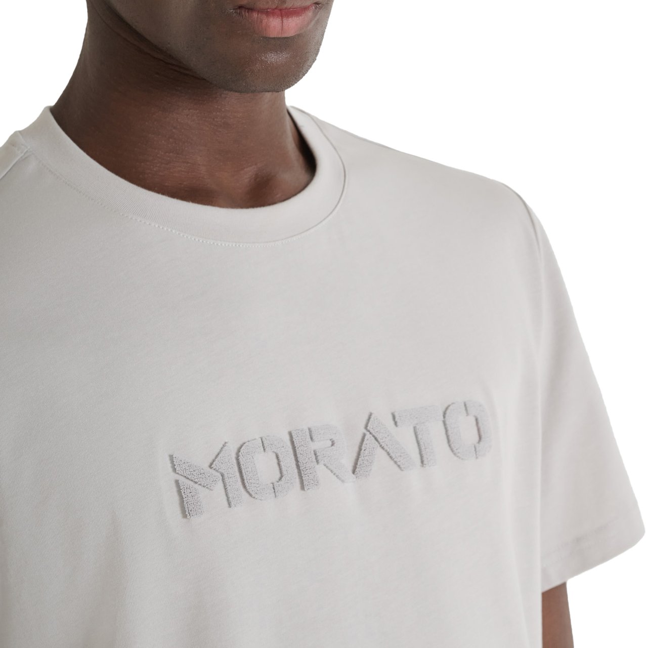 Antony Morato T-SHIRT REGULAR FIT IN JERSEY COTTON FABRIC WITH SPONGE LOGO PRINT Wit
