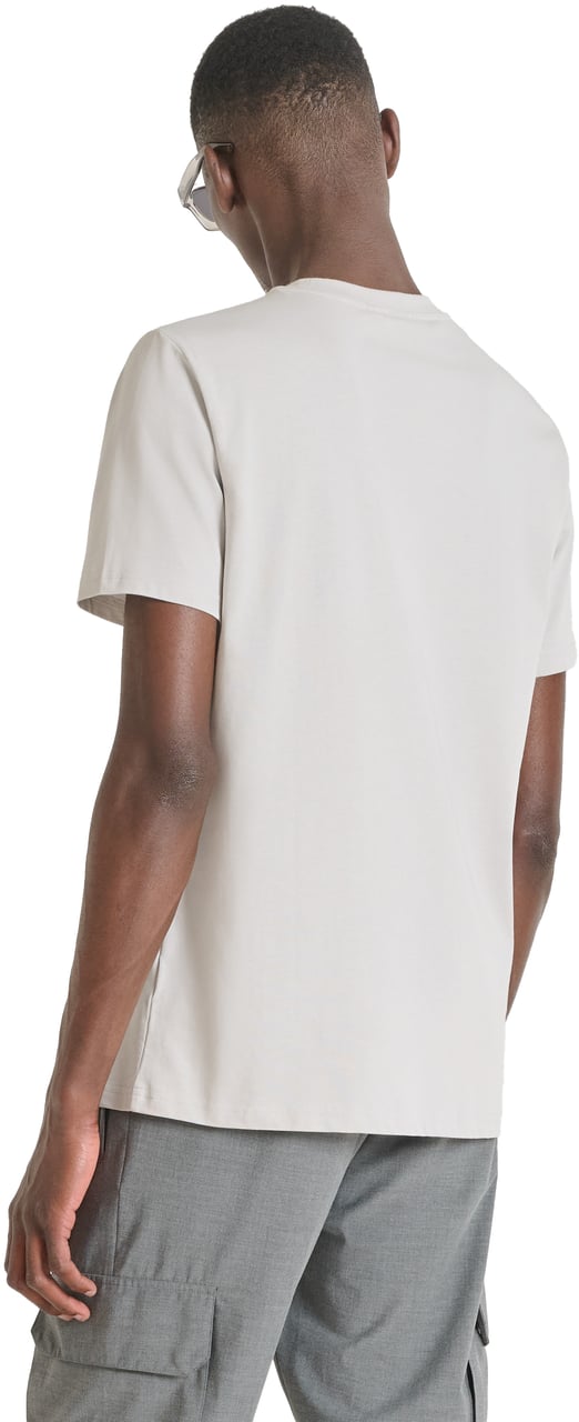 Antony Morato T-SHIRT REGULAR FIT IN JERSEY COTTON FABRIC WITH SPONGE LOGO PRINT Wit