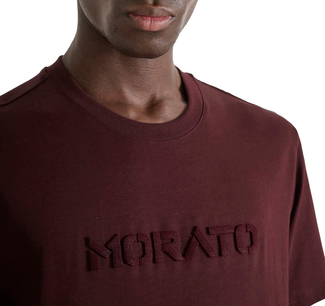 Antony Morato T-SHIRT REGULAR FIT IN JERSEY COTTON FABRIC WITH SPONGE LOGO PRINT Rood