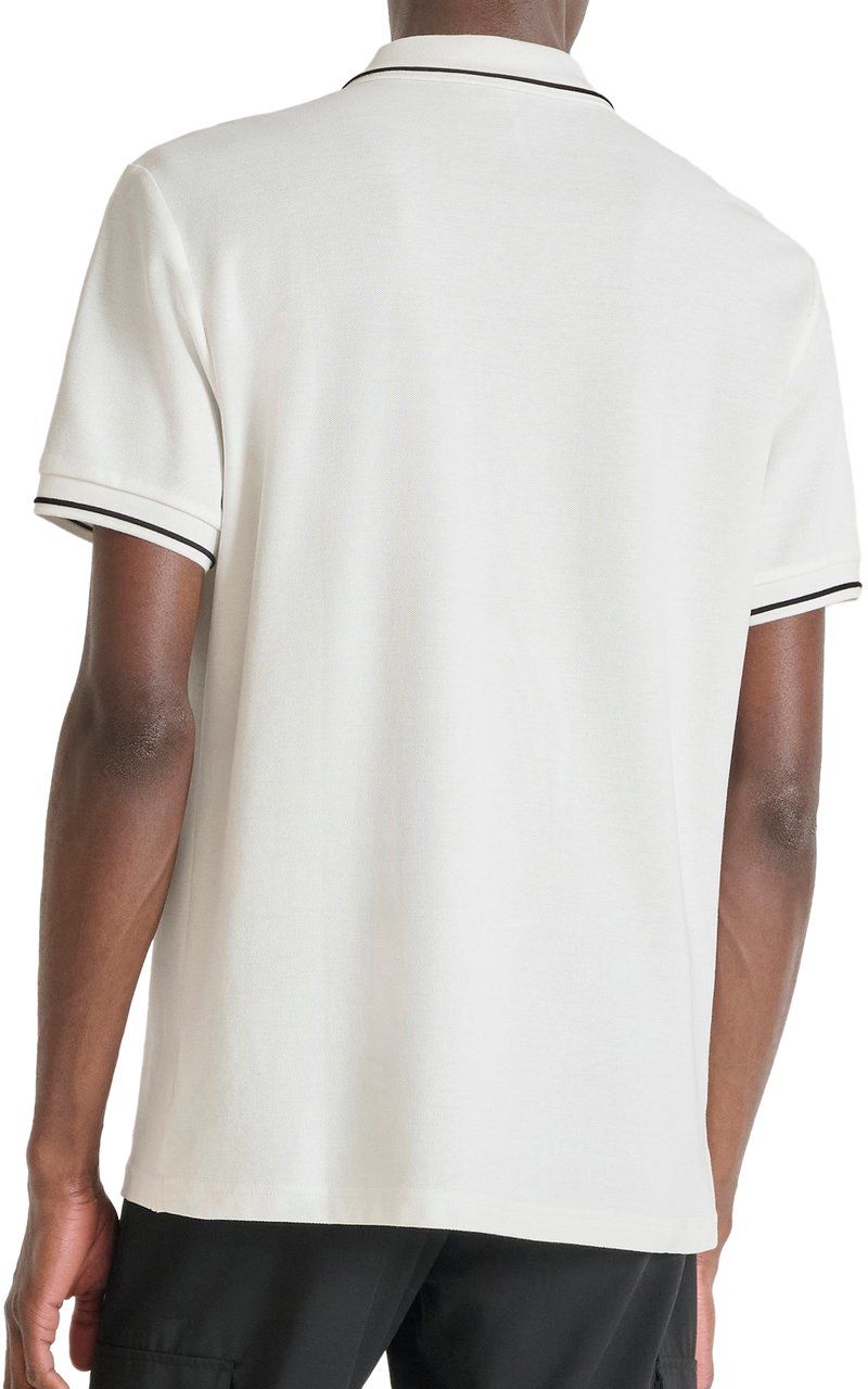 Antony Morato POLO REGULAR FIT PIQUET COTTON FABRIC WITH RUBBER FLOCK  LOGO PRINT Beige