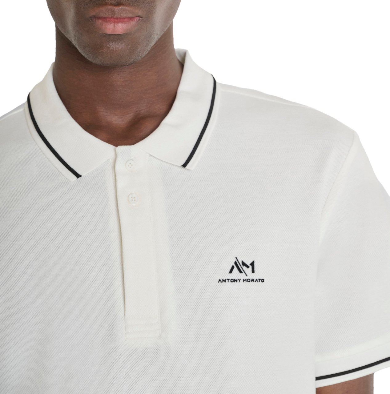 Antony Morato POLO REGULAR FIT PIQUET COTTON FABRIC WITH RUBBER FLOCK  LOGO PRINT Beige