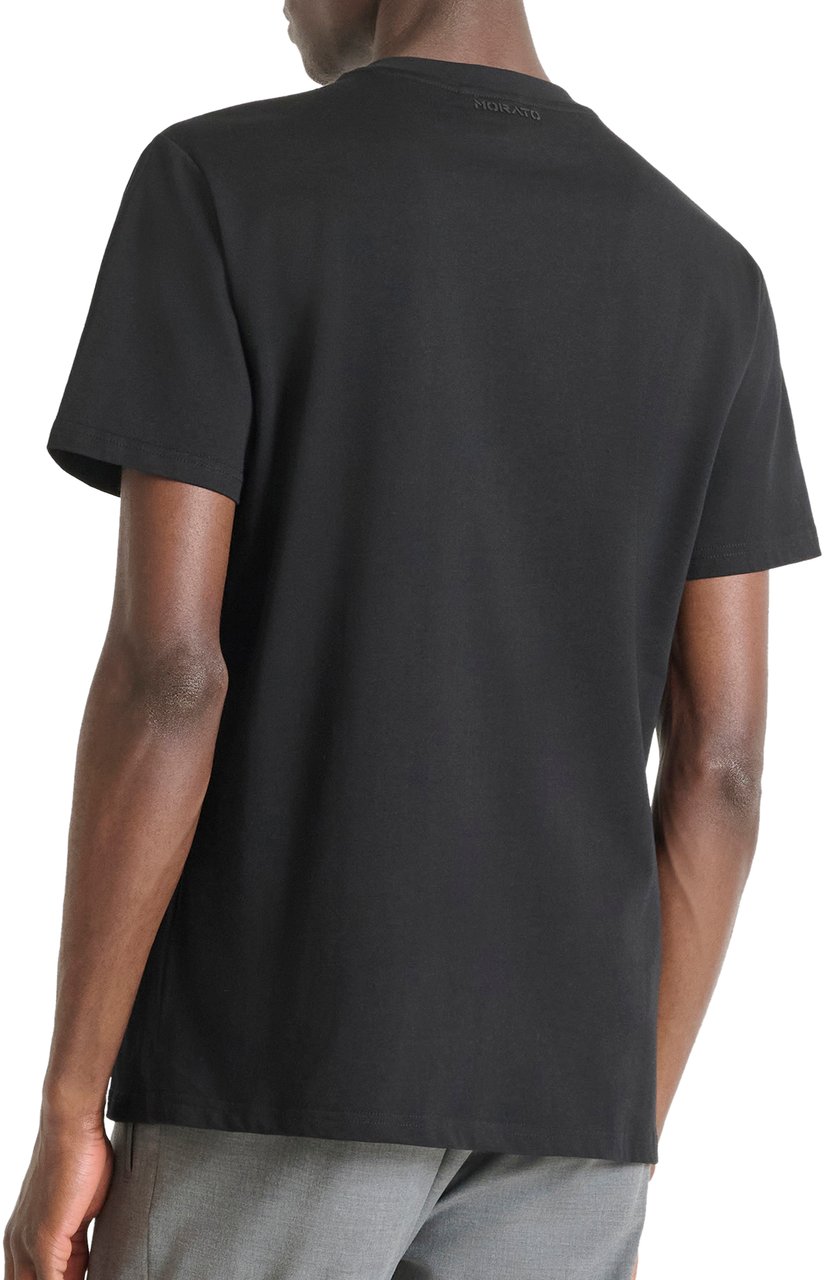 Antony Morato T-SHIRT REGULAR FIT IN JERSEY COTTON FABRIC WITH PRISM SHAPE RUBBER TIGER PRINT Zwart