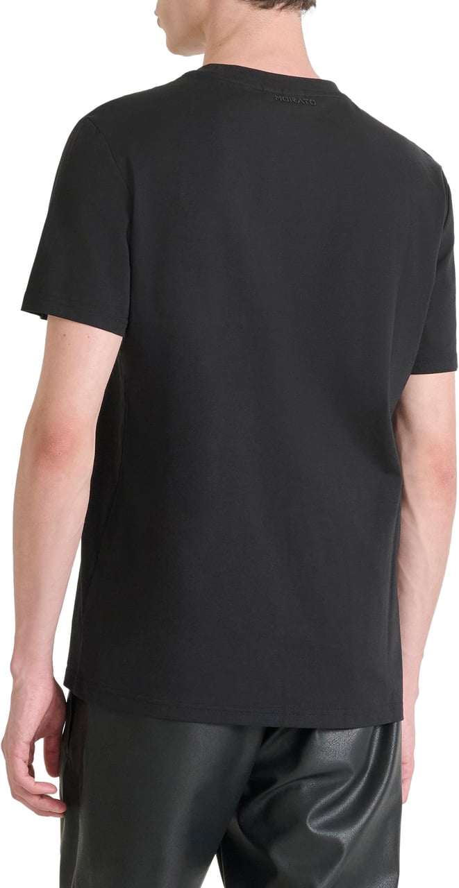 Antony Morato T-SHIRT REGULAR FIT IN JERSEY COTTON FABRIC WITH RUBBER AND FLOCK PRINT Zwart