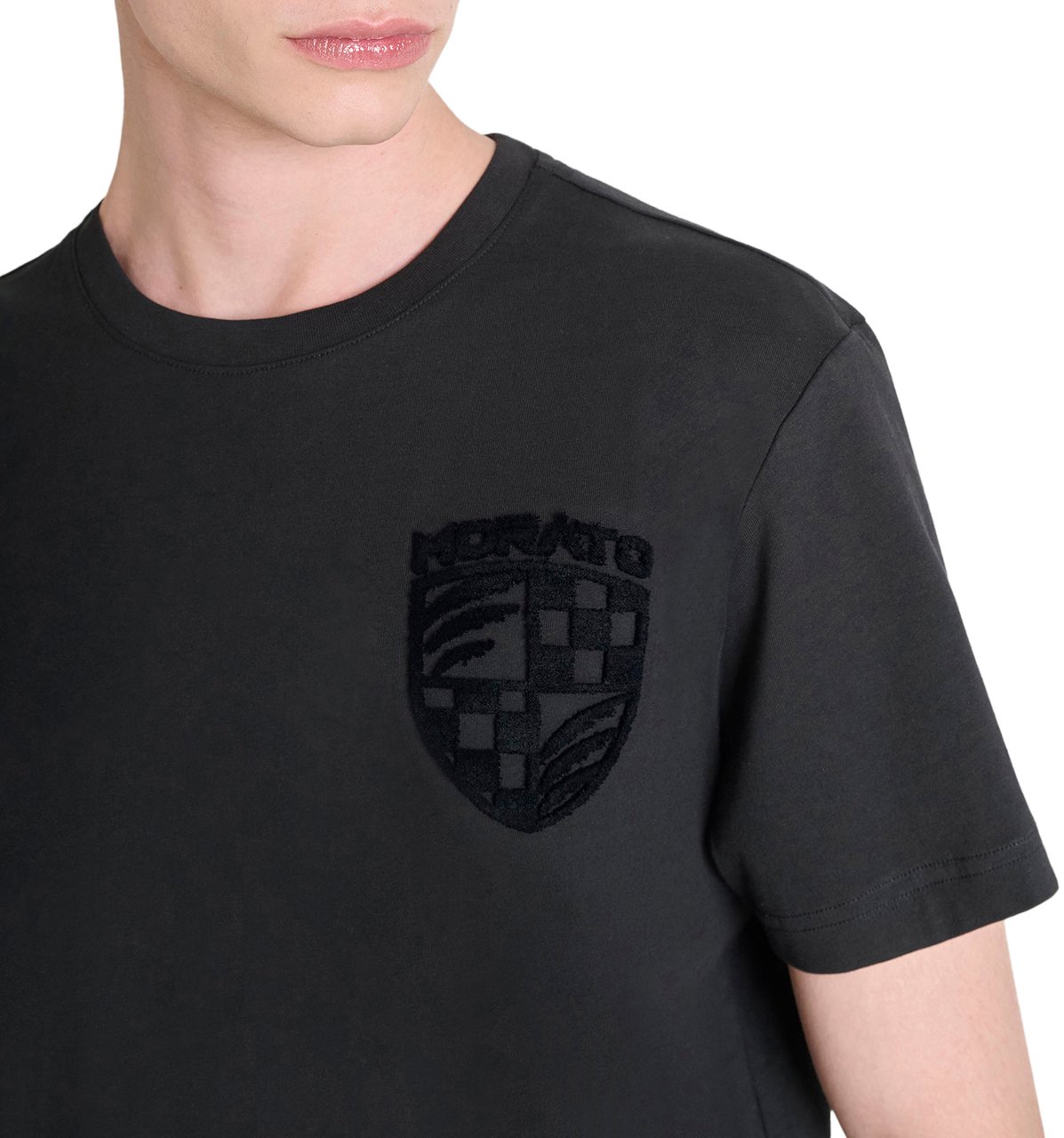 Antony Morato T-SHIRT REGULAR FIT IN JERSEY COTTON FABRIC WITH EMBROIDERED LOGO Zwart