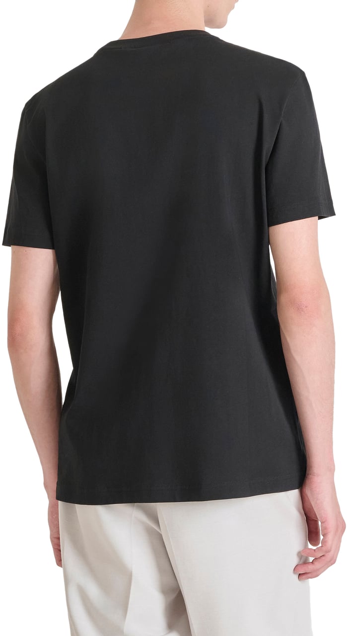 Antony Morato T-SHIRT REGULAR FIT IN JERSEY COTTON FABRIC WITH EMBROIDERED LOGO Zwart