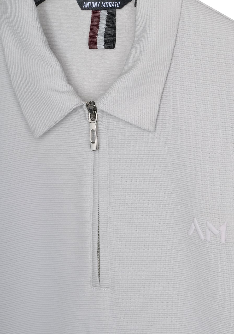 Antony Morato POLO REGULAR FIT IN DOBBY JESREY FABRIC WITH EMBROIDERED LOGO Wit