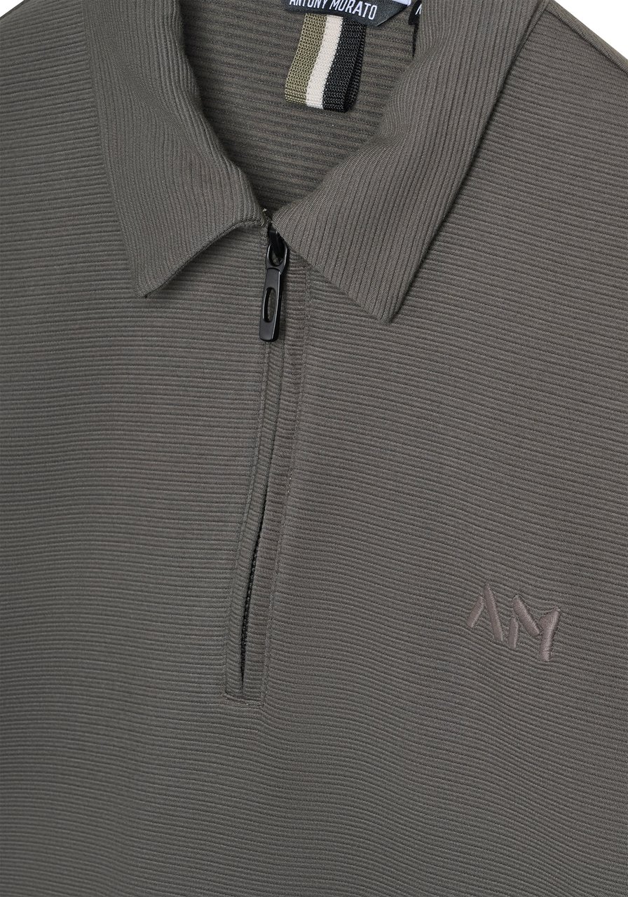 Antony Morato POLO REGULAR FIT IN DOBBY JESREY FABRIC WITH EMBROIDERED LOGO Groen