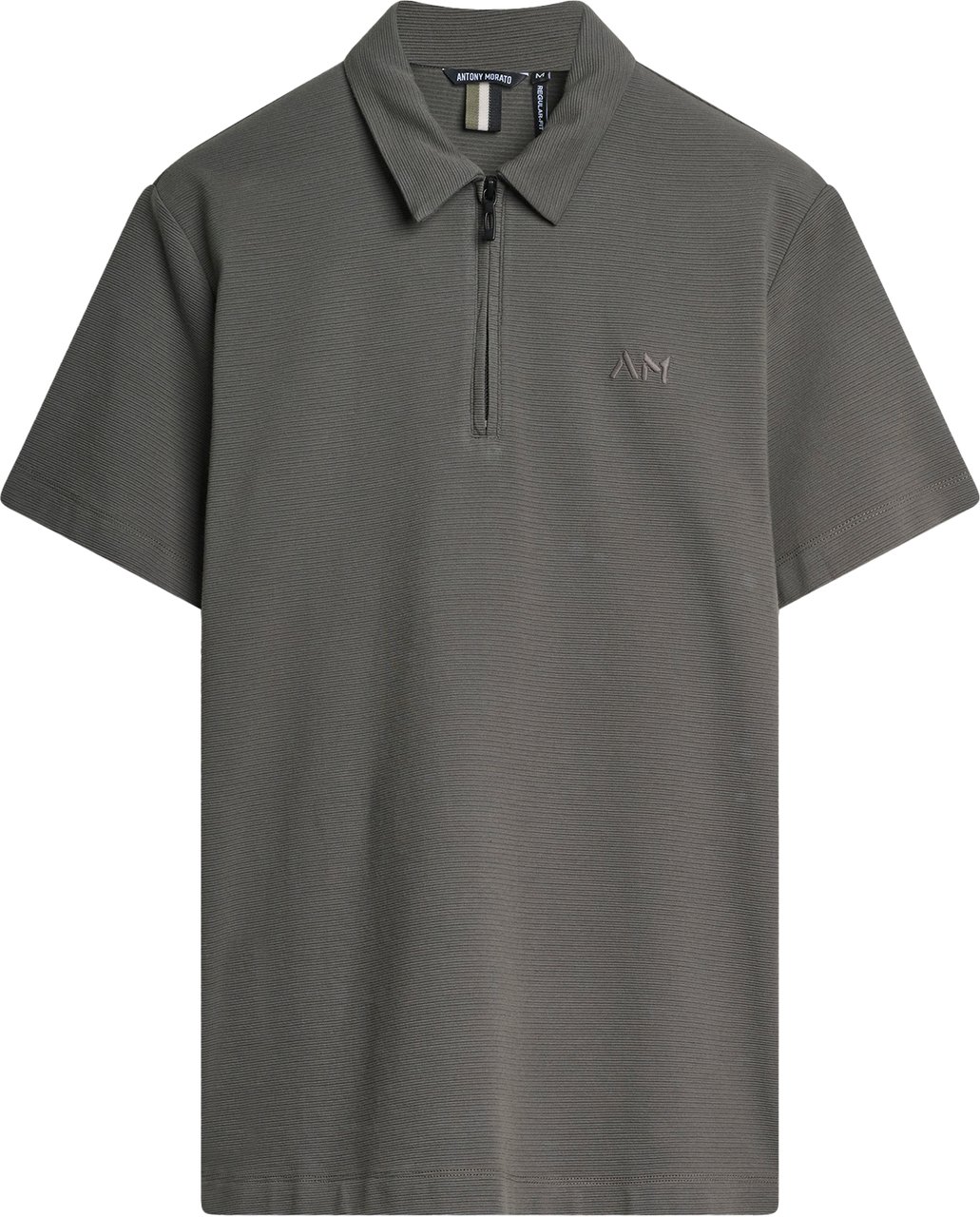 Antony Morato POLO REGULAR FIT IN DOBBY JESREY FABRIC WITH EMBROIDERED LOGO Groen