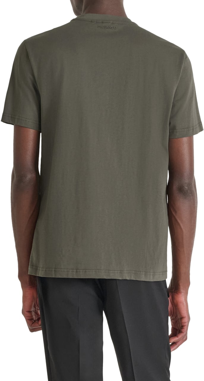 Antony Morato T-SHIRT REGULAR FIT IN JERSEY COTTON FABRIC WITH MATT PLASTIC AND EMBROIDERED TIGER Groen