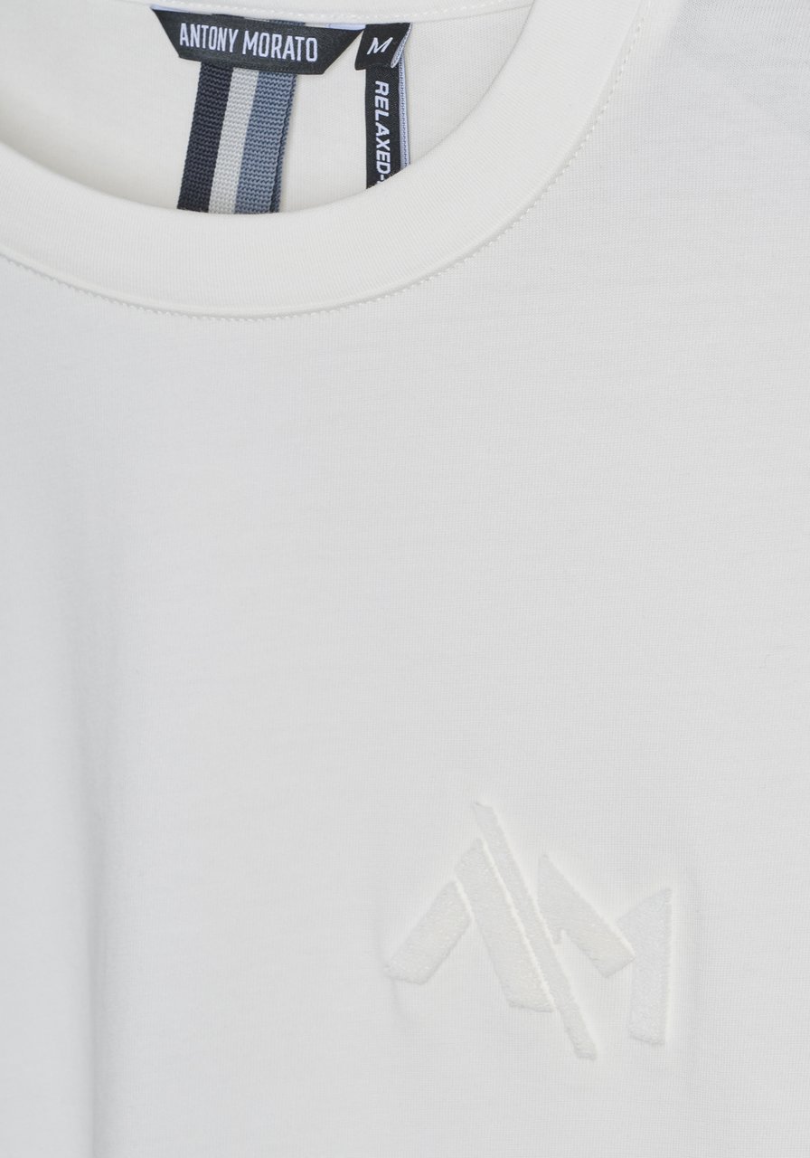 Antony Morato T-SHIRT RELAXED WITH EMBROIDERED LOGO Beige