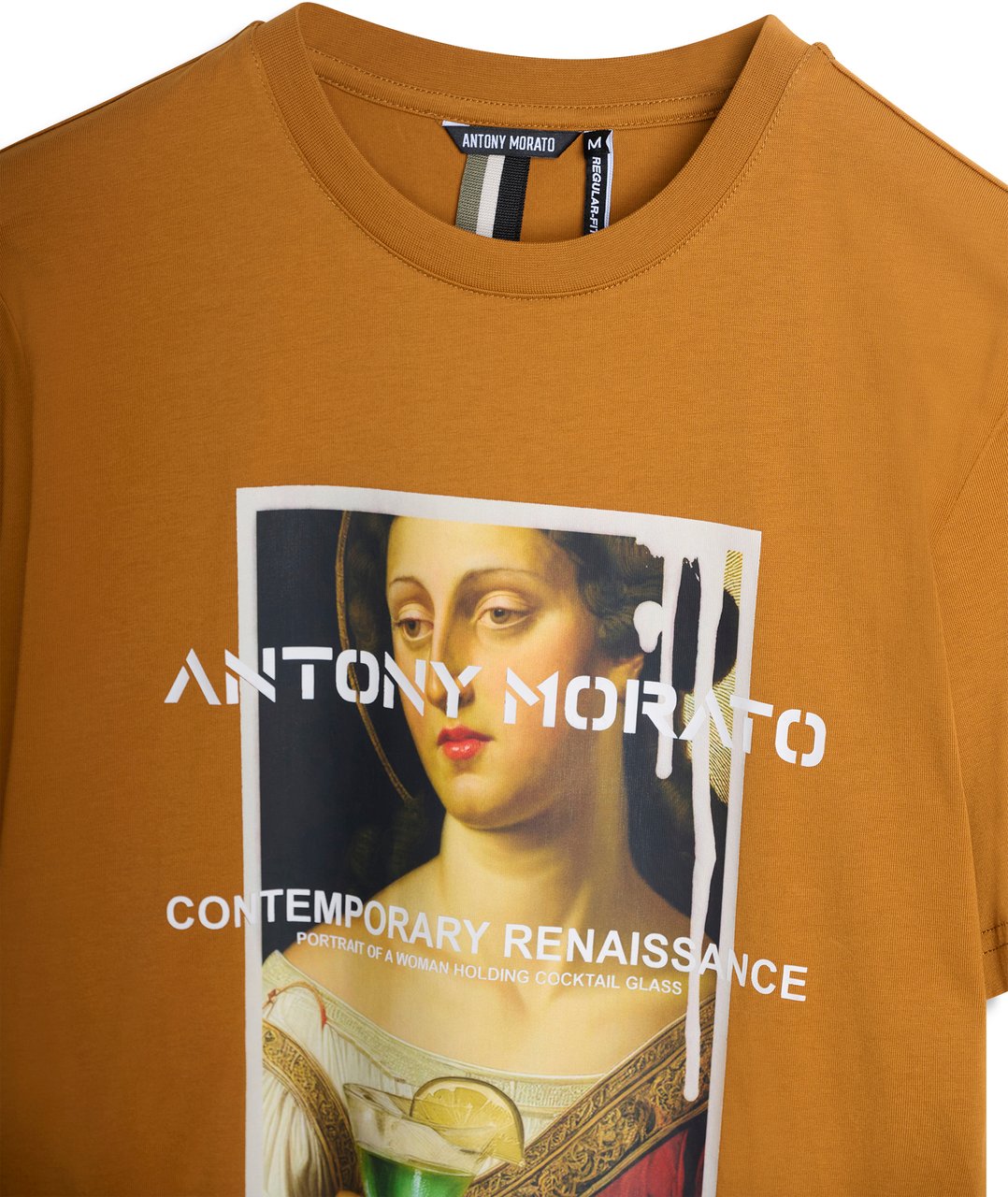Antony Morato T-SHIRT REGULAR FIT WITH PHOTOGRAPHIC AND RUBBER LOGO PRINT Bruin