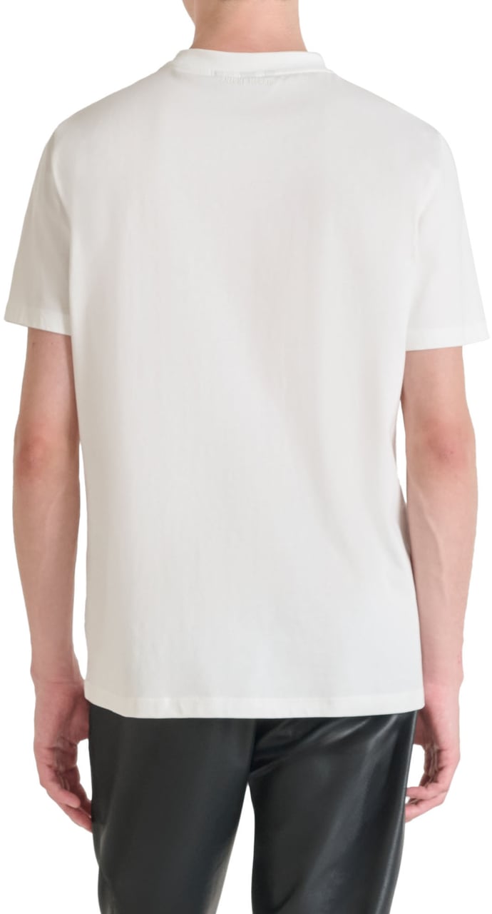 Antony Morato T-SHIRT REGULAR FIT IN JERSEY COTTON FABRIC WITH FLOCK PRINT Beige