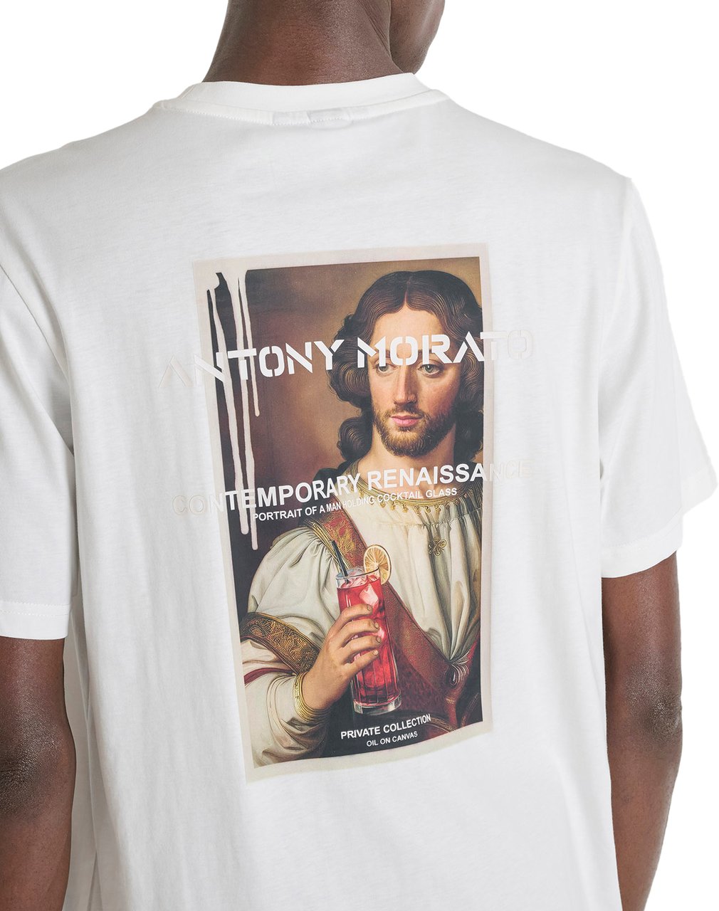 Antony Morato T-SHIRT RELAXED IN JERSEY COTTON FABRIC WITH PHOTOGRAPHIC AND RUBBER LOGO PRINT Beige