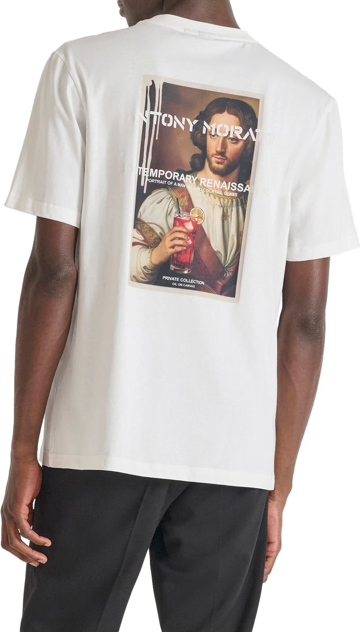 Antony Morato T-SHIRT RELAXED IN JERSEY COTTON FABRIC WITH PHOTOGRAPHIC AND RUBBER LOGO PRINT Beige