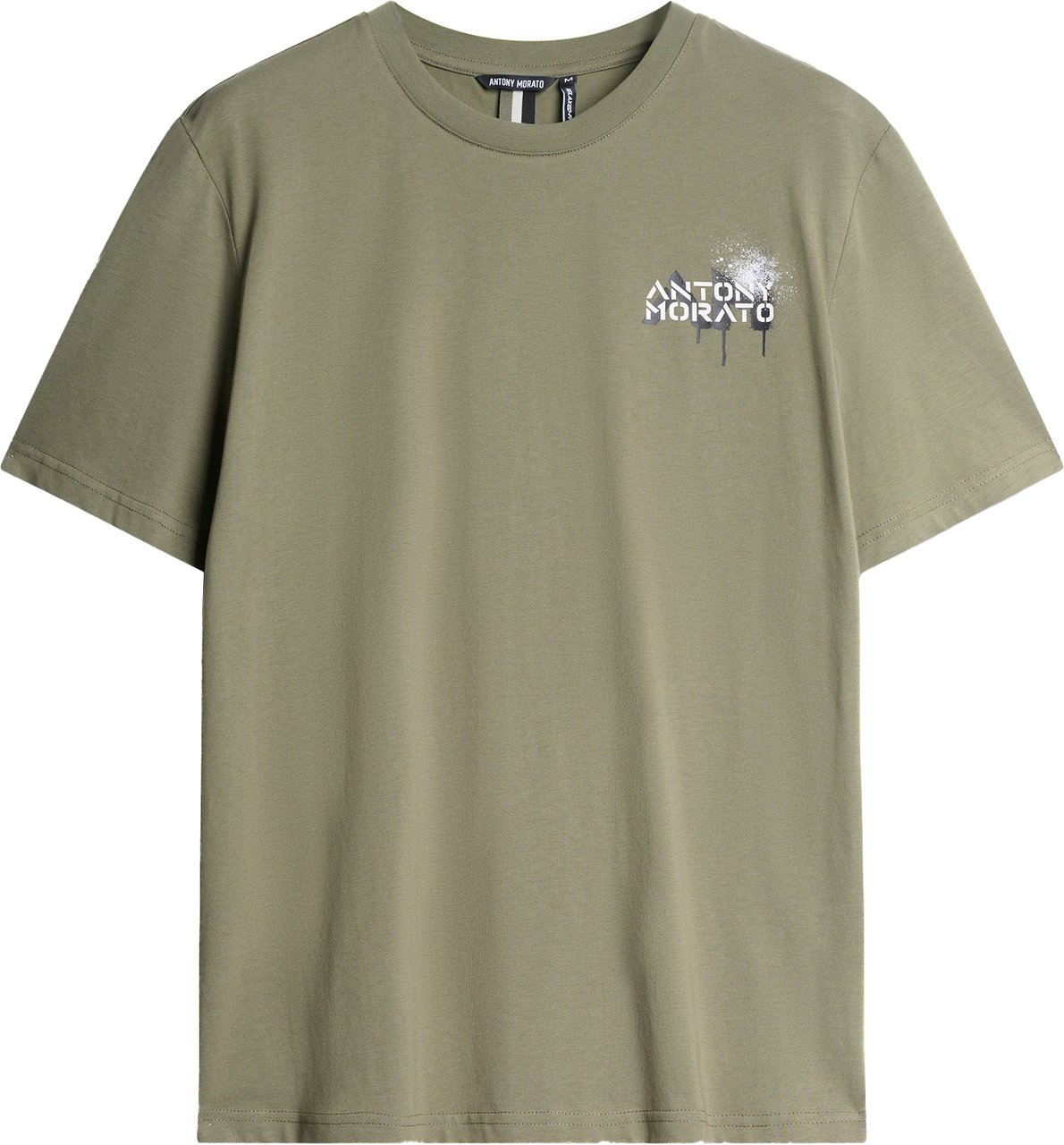 Antony Morato T-SHIRT RELAXED WITH PHOTOGRAPHIC AND RUBBER LOGO PRINT Groen