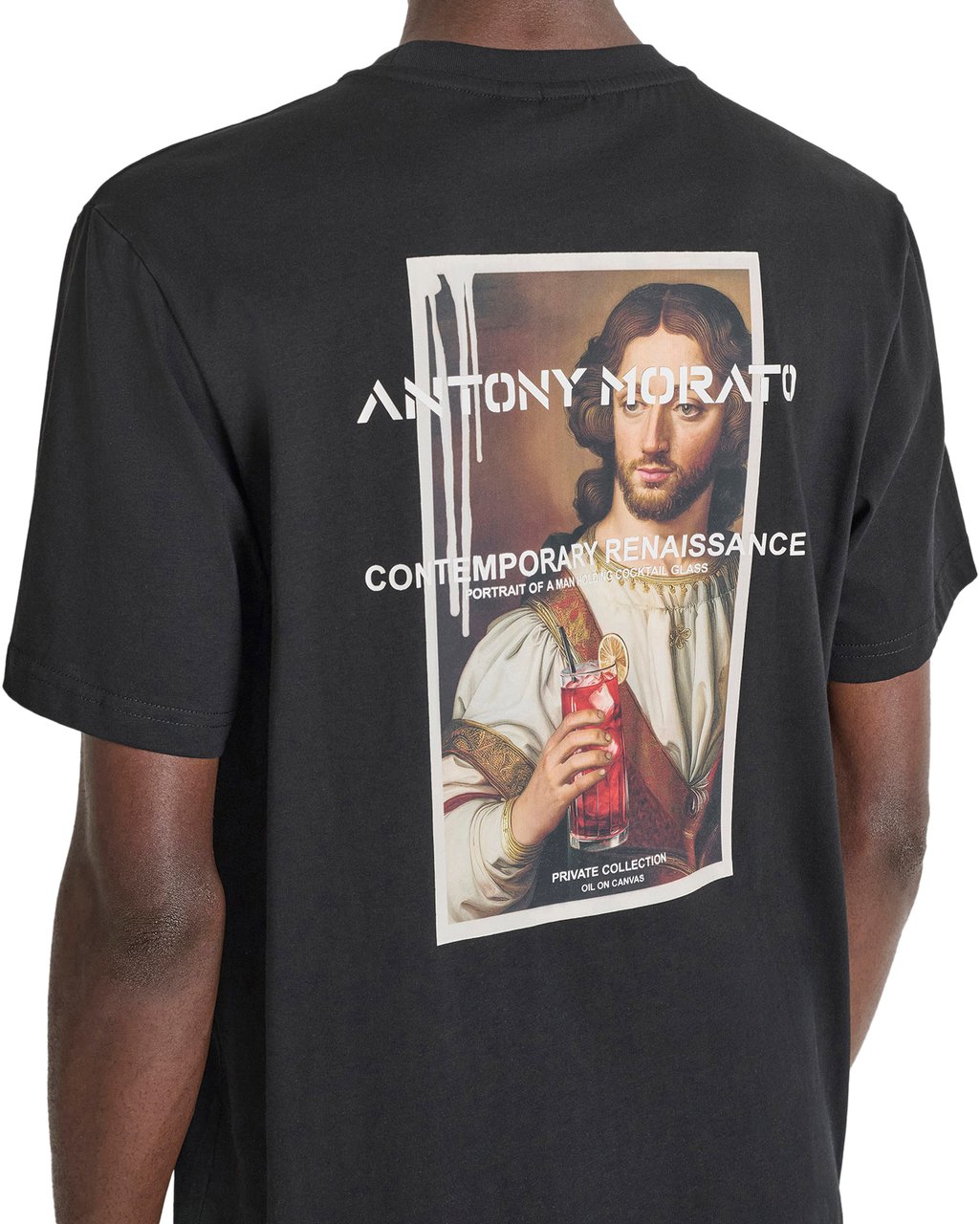 Antony Morato T-SHIRT RELAXED IN JERSEY COTTON FABRIC WITH PHOTOGRAPHIC AND RUBBER LOGO PRINT Zwart