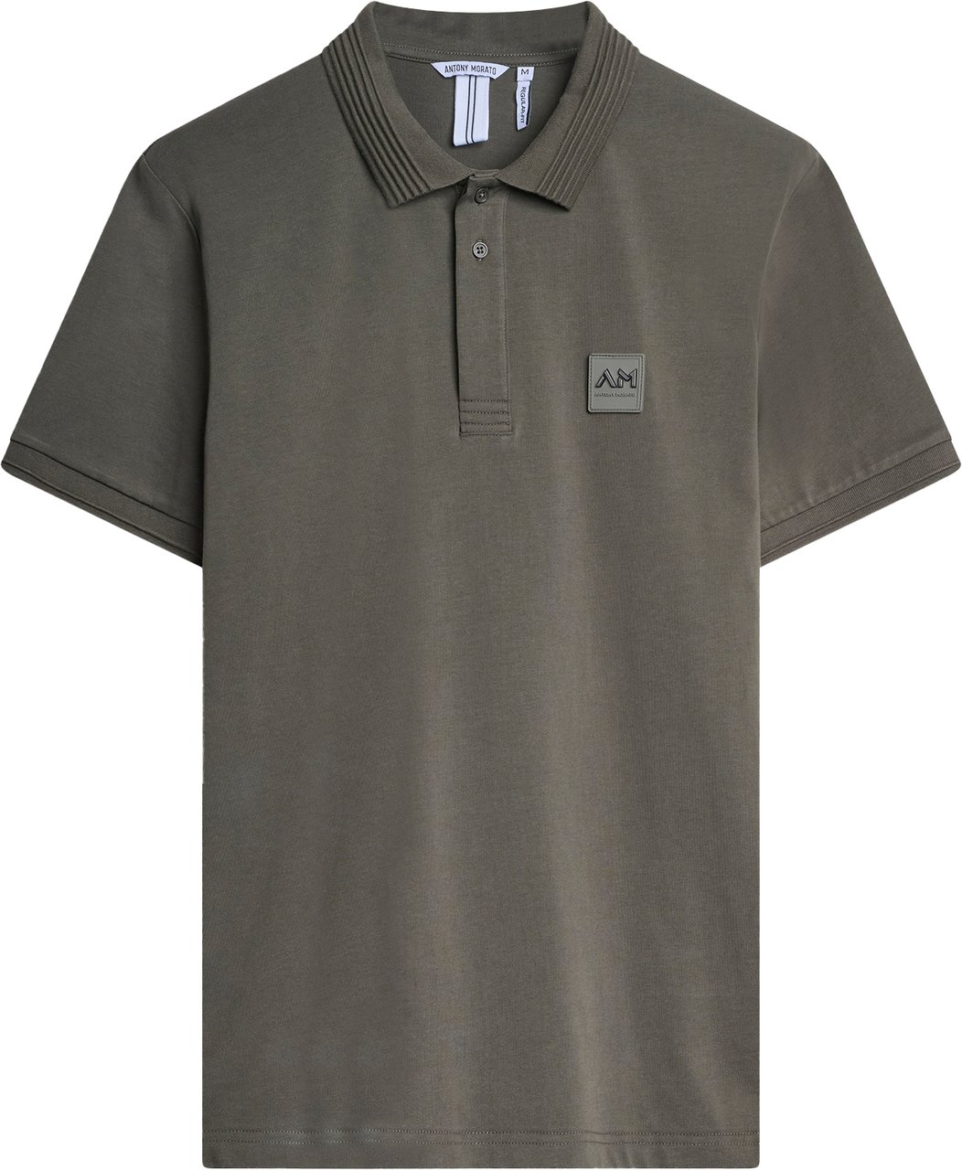 Antony Morato POLO REGULAR FIT WITH LOGOED METAL BADGE ON RUBBER PATCH Groen