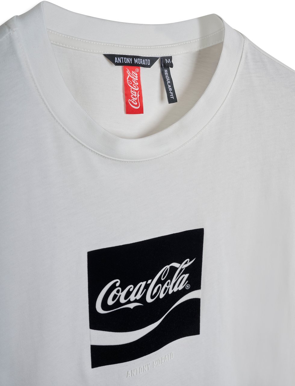 Antony Morato T-SHIRT REGULAR FIT IN JERSEY COTTON FABRIC WITH FLOCK PRINT AND RUBBER INJECTION LOGO PRINT Beige