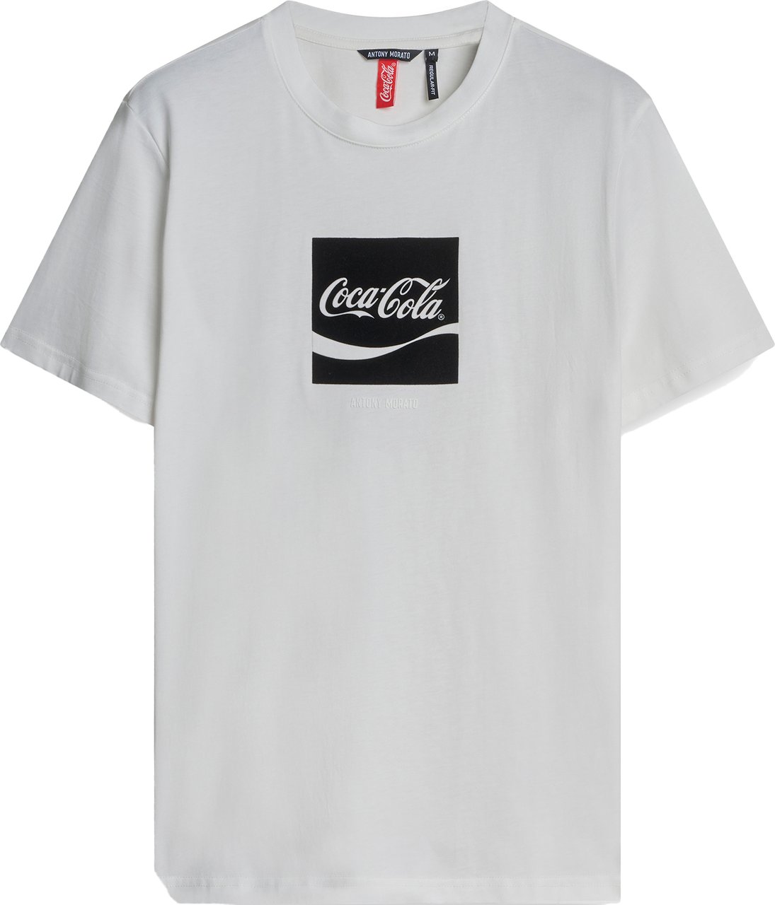 Antony Morato T-SHIRT REGULAR FIT IN JERSEY COTTON FABRIC WITH FLOCK PRINT AND RUBBER INJECTION LOGO PRINT Beige