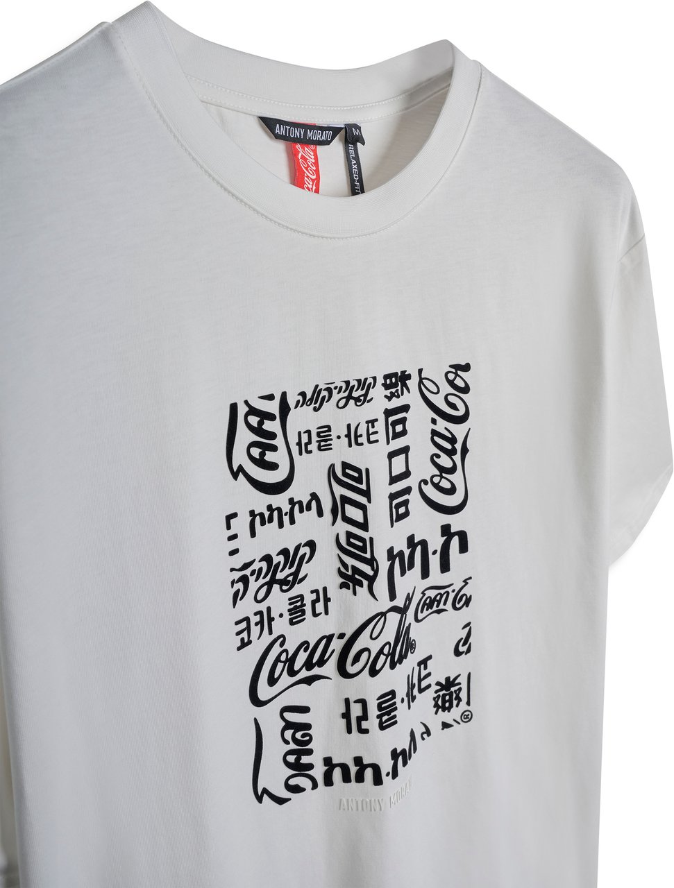 Antony Morato T-SHIRT RELAXED FIT IN JERSEY COTTON FABRIC WITH RUBBR FLOCK AND RUBBER INJECTION LOGO PRINT Beige