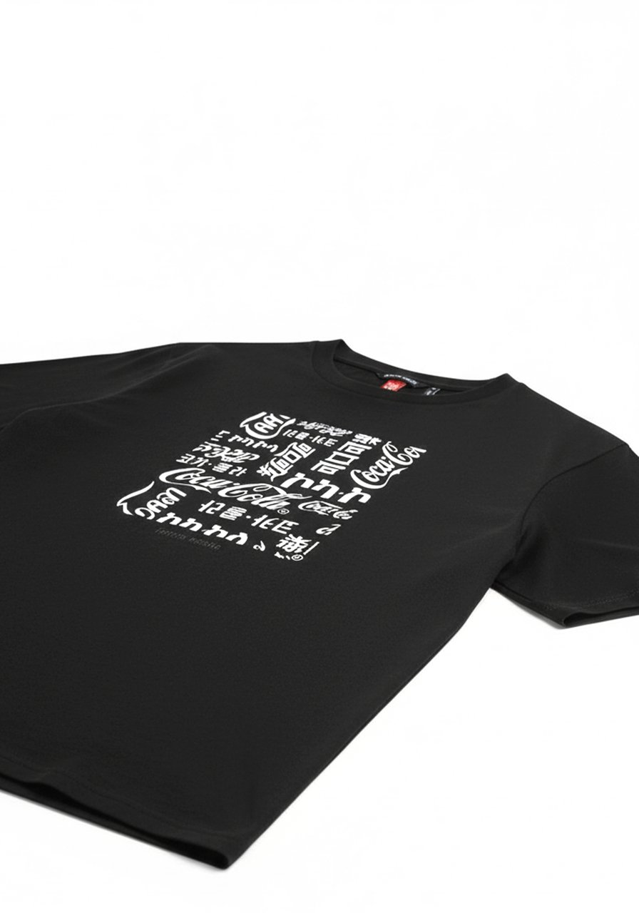 Antony Morato T-SHIRT RELAXED FIT IN JERSEY COTTON FABRIC WITH RUBBR FLOCK AND RUBBER INJECTION LOGO PRINT Zwart