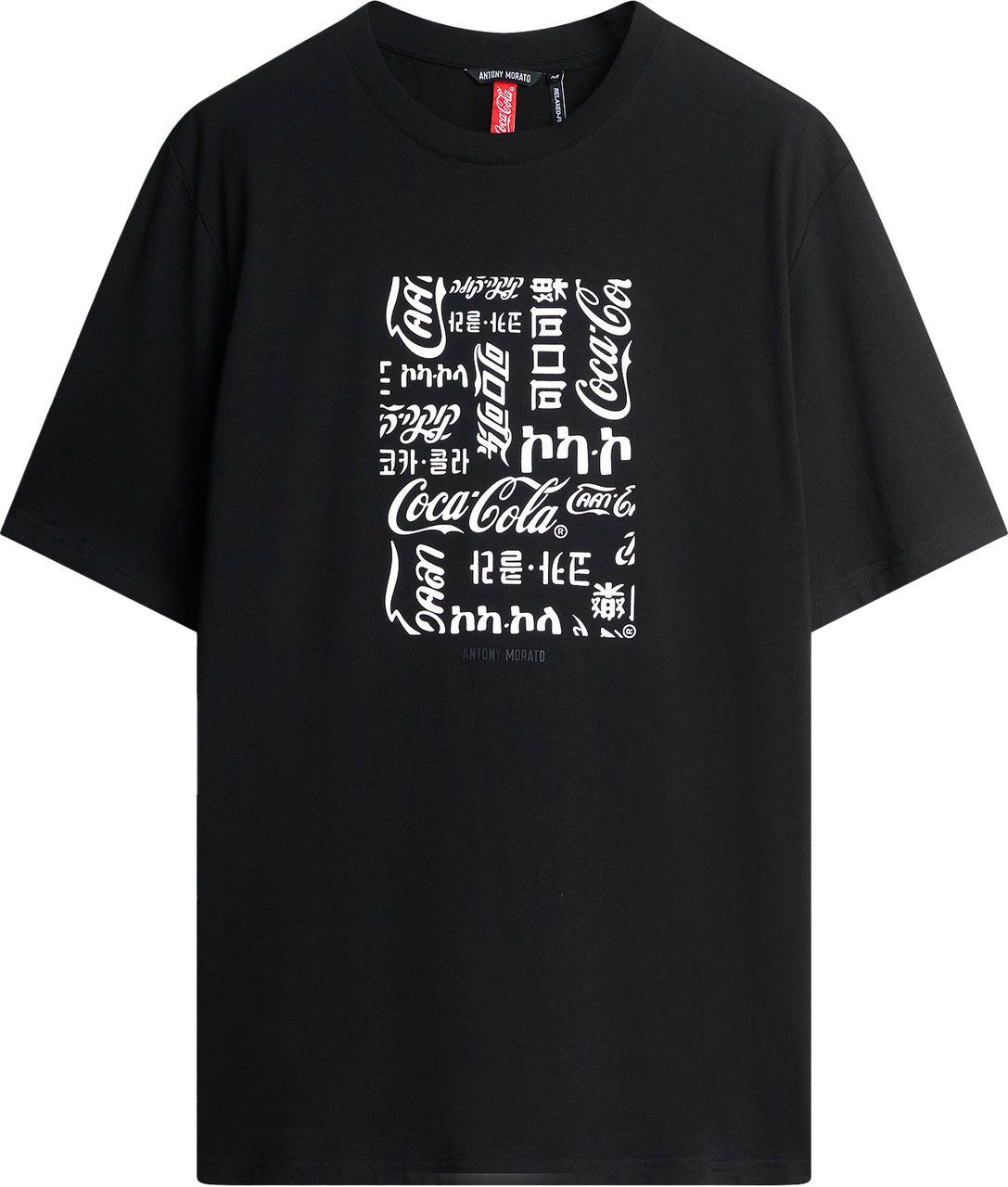 Antony Morato T-SHIRT RELAXED FIT IN JERSEY COTTON FABRIC WITH RUBBR FLOCK AND RUBBER INJECTION LOGO PRINT Zwart