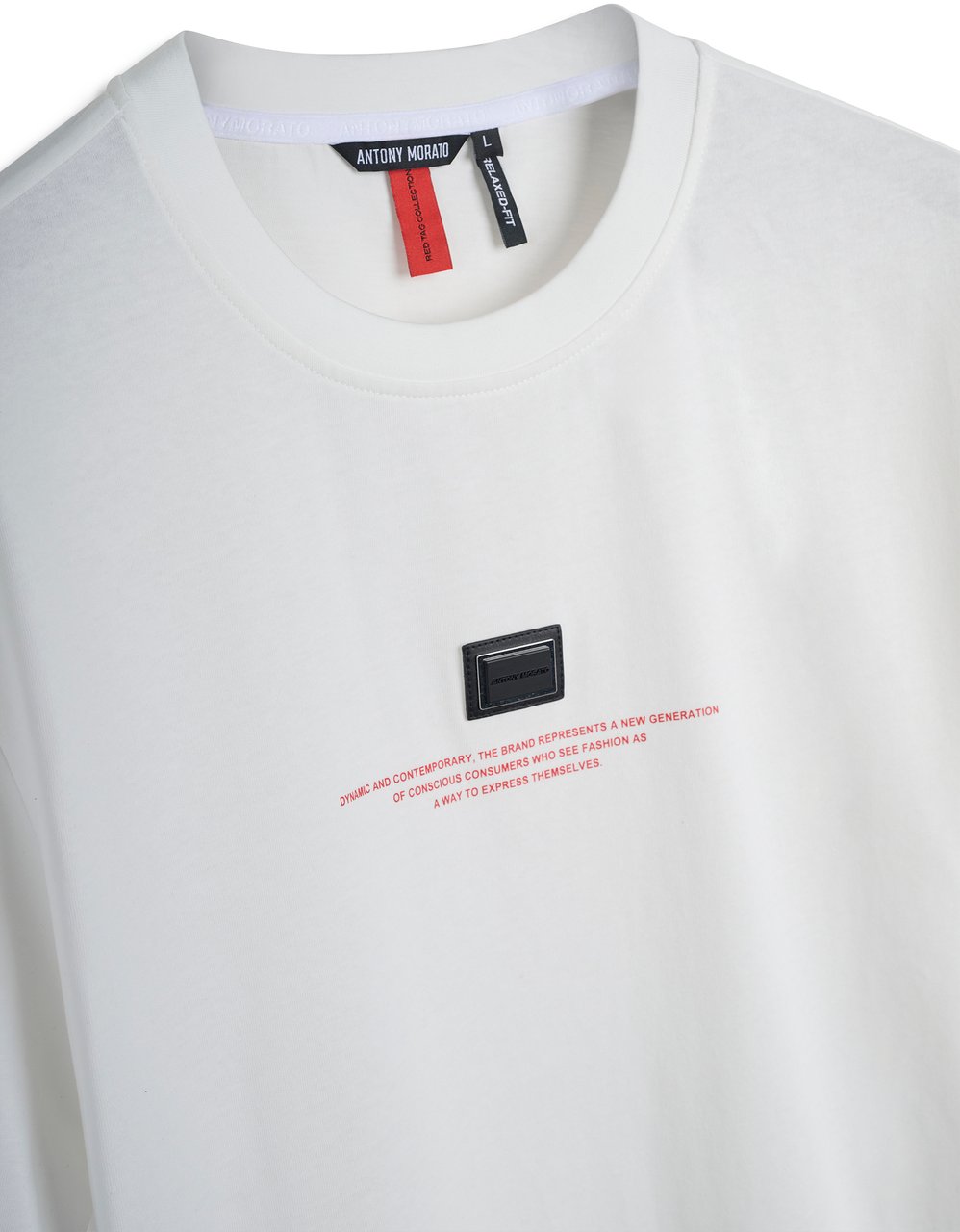 Antony Morato T-SHIRT BOXY  IN JERSEY COTTON FABRIC RED LABEL Beige