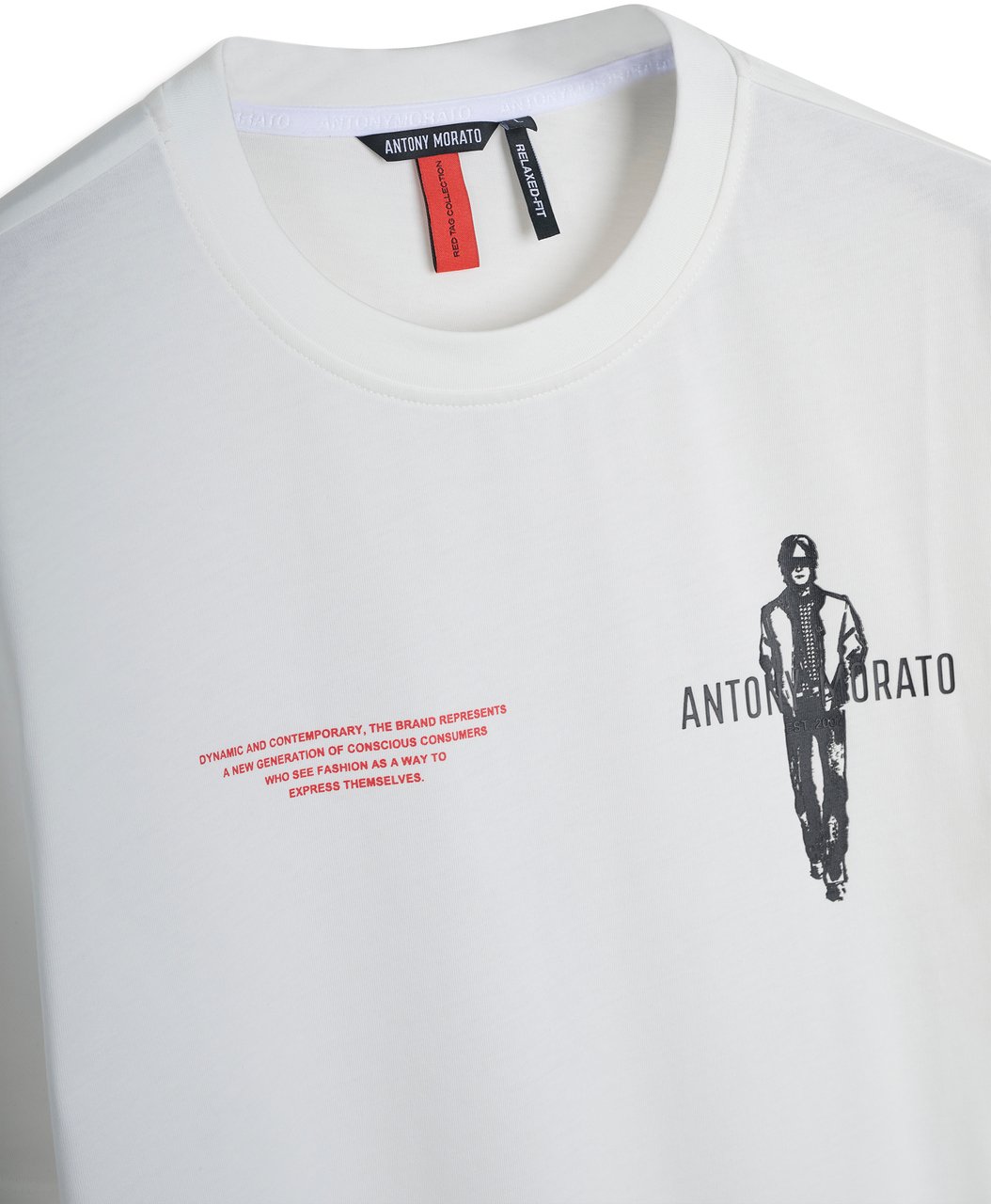 Antony Morato T-SHIRT BOXY IN JERSEY COTTON FABRIC RED TAG Beige
