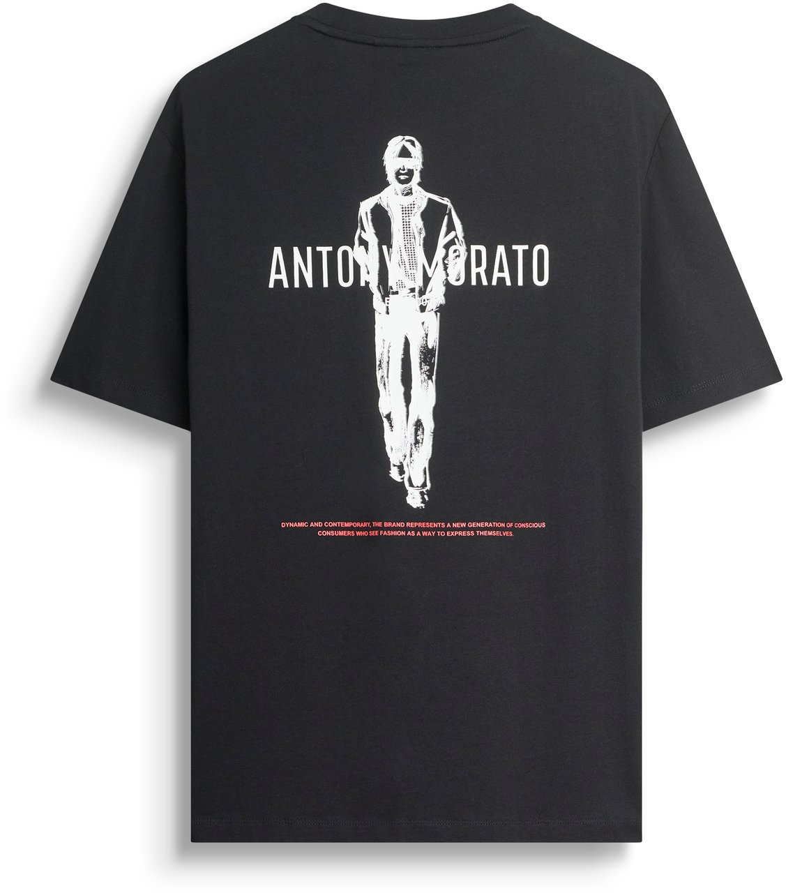 Antony Morato T-SHIRT BOXY IN JERSEY COTTON FABRIC RED TAG Zwart